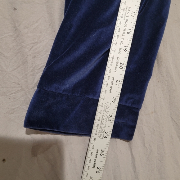 Quacker Factory Women's 2X Blue Velour Zip front jacket w/rhinestone trim - Picture 9 of 10